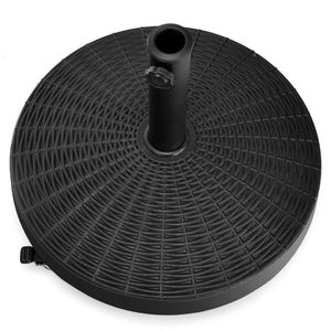 Support de base d'ombrelle de patio robuste de 50 lb en résine style osier avec roues pour ombrelles et bases de patio très résistantes - Product Image 6