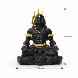 Black Resin Art Deco Lord Shiva <b>Statue</b> with <b>Gold</b> Accents Home Decoration Tabletop Figurine Foreign Culture Theme - Product Image 2