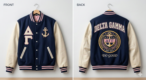 Delta Gamma Lettermen <b>Jacket</b> Vintage Bomber <b>Jacket</b> Varsity <b>Jacket</b> Sorority Greek Line <b>jacket</b> Greek <b>Jackets</b> Lettermen Coat - Product Image 6