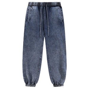 กางเกงวอร์มผู้ชายสไตล์วินเทจสีสันสดใส ผ้าผสม ย้อมสีแบบพิเศษ เอวกลาง ทรงตรง แห้งเร็ว เป็นมิตรกับสิ่งแวดล้อม มีเชือกผูก - Product Image 5