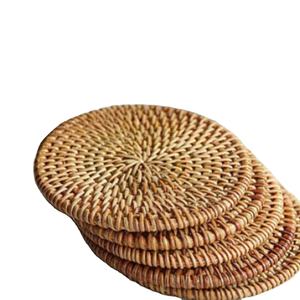 Posavasos de Ratán Natural Tejido con Diseño Floral, Estilo Vietnamita, para Té y Café, Protección de Mesa, Precio al por Mayor - Product Image 1