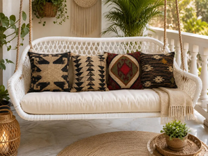Fundas de Cojín Geométricas Boho Kilim, Juego de 4 Piezas, Lana, Yute, Algodón, Estilo Tribal Suroeste, para Decoración Rústica del Hogar y Sofá - Product Image 2