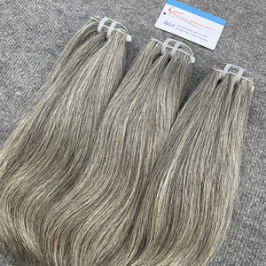 ผมแท้เวียดนามสีเทาแบบดับเบิ้ลดรอน คุณภาพพรีเมียม สำหรับต่อผมแบบเส้น  จำหน่ายส่ง - Product Image 2