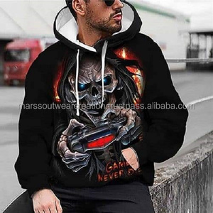 Sweat à capuche unisexe personnalisé 2021, automne, éco-responsable, haute qualité, surdimensionné, 100% coton biologique, tricoté, imprimé silicone, streetwear 3D - Product Image 3