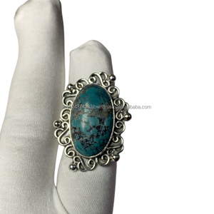 Wholesale 925 Sterling Silver Oval Cut <b>Turquoise</b> <b>Ring</b> High Quality Handmade Classic Style Women's Wedding Engagement Anniversary - Product Image 3