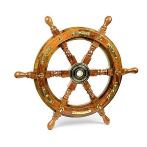 Wooden <b>Ship</b> <b>Wheel</b> Ocean Harbor Companion Crafted to Highlight Coastal Lifestyle through Timeless Nautical Decoration - Product Image 6