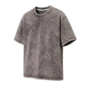 Nouvelle Arrivée T-shirt Homme Décontracté Confortable Été Nouvelle Tendance Oversize Uni Délavé à l'Acide Tricoté Manches Courtes 100% Coton Doux pour la Peau - Product Image 2