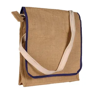 Laminated Best Quality Custom Printed Promotional Jute Conference Bag Messenger Jute Bag