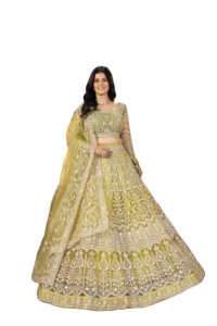 ชุดเลเฮนกา โจลี/ซัลวาร์ คามีซ งานปักลายแบบอินเดียดั้งเดิม สำหรับงานปาร์ตี้ แห้งเร็ว ทรงหลวม ใส่ได้ทุกโอกาส - Product Image 2