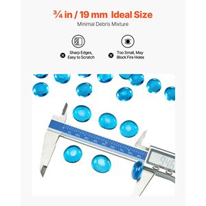 Perle di Vetro Riflettenti per Braciere da 20 Libbre (9,0 kg), Resistenti alle Alte Temperature, Diametro 3/4 Pollici, Pietre per Caminetti e Bracieri - Product Image 5