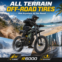 Vélo électrique tout-terrain haute puissance 6000W, 60V 30Ah, longue autonomie, pneus larges, vitesse 80 km/h, suspension intégrale, moto électrique de montagne