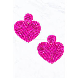 ต่างหูห่วงประดับคริสตัลทรงเรขาคณิตสีแดง สำหรับเด็ก งานฝีมือประดับลูกปัด เหมาะสำหรับงานปาร์ตี้และเป็นของขวัญ - Product Image 2