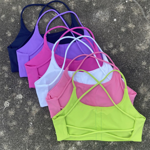 Solid Color Cross Hollow Womens Sports <b>Bra</b> Shockproof Padded Gym Yoga Fitness - Product Image 6