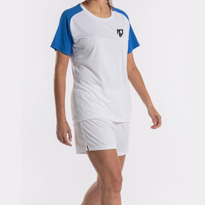 Conjuntos de Uniformes de Baloncesto Blancos y Azul Rey para Mujer, Manga Corta, Secado Rápido, Transpirables, 100% Poliéster, Ropa Deportiva para Equipos - Product Image 3