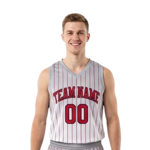 Conjunto de uniforme de baloncesto personalizado para hombre, camiseta sin mangas con cuello en V, pantalones cortos a juego con número y nombre, secado rápido, ecológico, 100% - Product Image 3