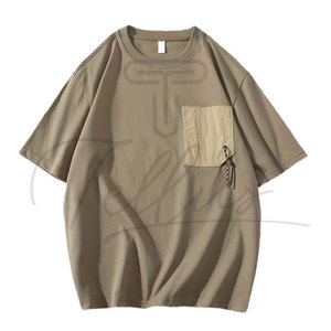 New Design 100% Cotton Men's Casual Summer T-Shirts Front <b>Logo</b> Regular Fit Breathable Quick Dry Short Sleeve Wholesale - Product Image 6
