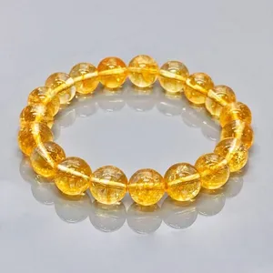 Natural Dyed Citrine 8mm Smooth Round AA Grade Gemstone Beads <b>Stretch</b> <b>Bracelet</b> Fashion Jewelry Wholesale - Product Image 4