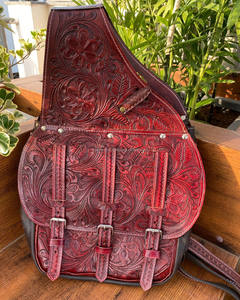 กระเป๋าแซดเดิลสไตล์ตะวันตก & กระเป๋าหนังแท้สลักลายดอกไม้สำหรับใส่ม้า - Product Image 3