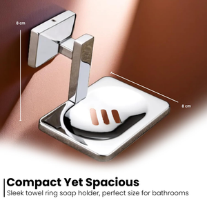 Wall Mounted Metal Soap Dish Chrome Finish Rectangular Soap Holder <b>Bathroom</b> Wall Mount Soap <b>Tray</b> - Product Image 5