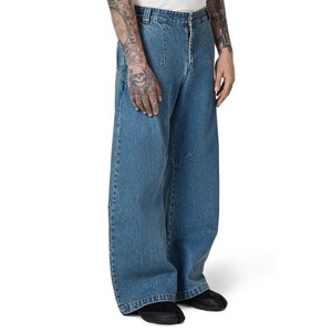Jean en denim pour homme de haute qualité, coupe ample, motif uni, délavage effet neige, séchage rapide, décontracté, hiver, jambe large - Product Image 3