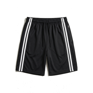 Shorts décontractés pour hommes avec logo personnalisé, 100% polyester, double rayures, respirants, taille élastique, pour l'entraînement, la course à pied et la salle de sport - Product Image 1