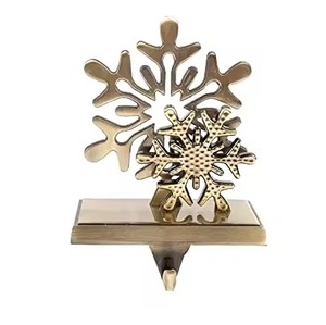 Elegant Holiday <b>Stocking</b> Accent Metal Craft for Festive Interior Arrangements - Product Image 4