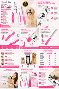 Flamia & Jabz Cortauñas Ecológico para Mascotas con Lima, Acero Inoxidable, Mango Blanco y Rosa para el Cuidado de las Uñas de Perros - Product Image 5