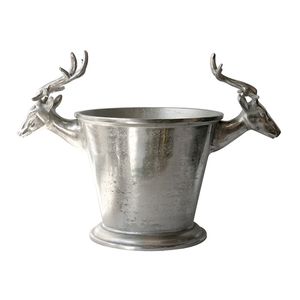 Seau à glace artisanal en aluminium avec poignée renne, ensemble de refroidissement de vin pour mariage, fête, bar, hôtel, comptoir - Product Image 1