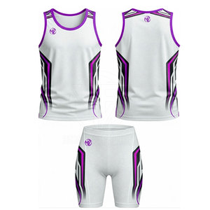 Conjunto de Uniforme Ligero para Atletismo, Camiseta y Pantalones Cortos de Poliéster para Competencia de Carrera - Product Image 2