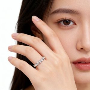 Bague de fiançailles en argent sterling 925 et or blanc 10K/14K avec diamant marquise de 0,50 ct cultivé en laboratoire, bague empilable délicate en or, alliance de mariage - Product Image 4