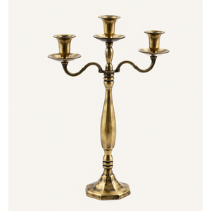 Candelabro de metal dorado de lujo al por mayor, de 3 brazos, centro de mesa para decoración de mesas de bodas, eventos, hoteles y fiestas. - Product Image 3