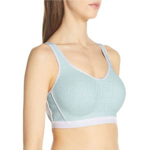 Soutien-gorge de sport respirant et confortable avec logo frontal, écologique, rembourré, sans armatures, sans coutures, pour l'entraînement en salle de sport des femmes - Product Image 4