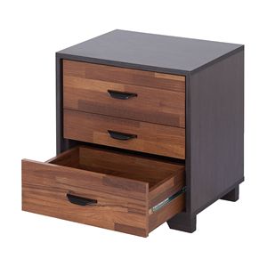 <b>Walnut</b> and Espresso 3-Drawer Rectangular Accent Console <b>Table</b> - Product Image 3