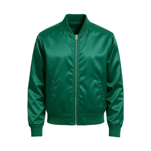 Chaqueta Bomber de Satén con Cuello Alto Bordado Personalizado para Hombre, Ropa de Invierno, Chaqueta de Satén Transpirable con OEM ODM - Product Image 5