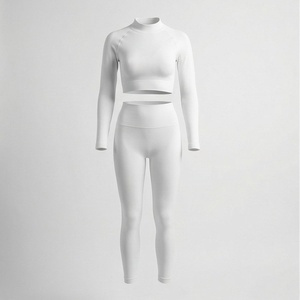 Conjuntos de Yoga de Dos Piezas sin Costuras Personalizados al por Mayor para Fabricantes, Último Diseño, Color Personalizado, Ropa Deportiva de Tallas Grandes - Product Image 1