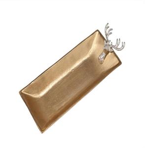 Luxury Food Serving <b>Trays</b> Footed Base Gold Finish Modern Design Metal <b>Tray</b> & Accessories Dishwasher Safe Wedding Decor - Product Image 4