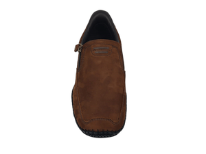 Mocasines Cómodos de Gamuza Marrón Tabaco, Punta Redonda, Sin Cordones, Suela de Goma Transpirable, Color Sólido, Decoración Metálica, Para Todas las Temporadas - Product Image 5