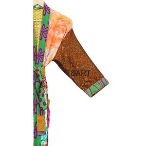 ชุดกิโมโนญี่ปุ่นสำหรับผู้หญิงทำมือ, ชุดแมกซี่ไหมวินเทจผ้าไหมผ้าส่าหรี - Product Image 4