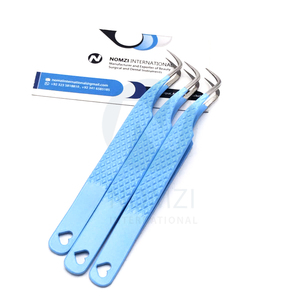 Pince à épiler professionnelle pour extensions de cils, marron, antidérapante, prise parfaite, pointe lisse, en acier inoxydable, antimagnétique - Product Image 6