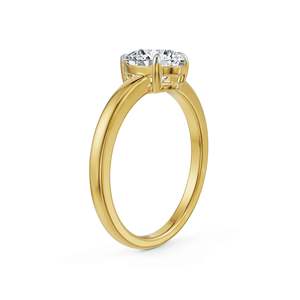 Bague en argent avec moissanite taille poire charmante et bande minimaliste en or, bague cocktail pour femme, bijoux de mariage et de fiançailles - Product Image 5