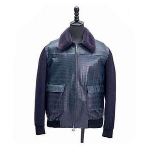 Chaqueta Bomber de Cuero Genuino Hecha a Mano de Alta Calidad para Hombre, Cuello Alto, Impermeable y Ecológica - Product Image 5