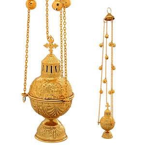 Incensario de Latón con 12 Campanas |   Incensario para Iglesia Ortodoxa - DOUBLE VEE EXPORTS - Product Image 1