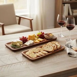 Plateau en bois écologique le plus vendu, idéal pour le fromage, le pain, les fruits et les collations, disponible en grande quantité - Product Image 2