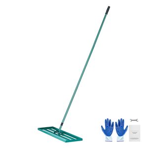 Rastrello Livellatore per Giardino in Acciaio Resistente da 78 Pollici, Livellatore per Prato 48x10 Pollici con Testa in Plastica, Manico Esteso in Acciaio da 78 Pollici per Livellamento del Prato - Product Image 4