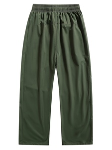 Pantalones Parachute Blancos Personalizados al por Mayor para Hombre, Estilo Urbano, con Paneles Laterales Negros y Detalles de Ribete Modernos - Product Image 2