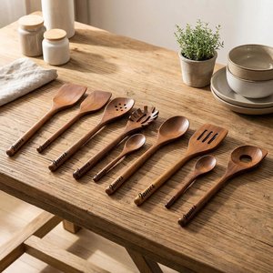 Juego de Utensilios de Cocina de Bambú de 6 Piezas de Calidad Premium, Antiadherentes, para Café, OEM, ODM, Regalos para Cocinar, Cucharas - Product Image 2