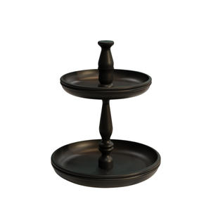 Support à gâteau classique en bois d'acacia brun à 3 niveaux, plateau de service à dessert en bois avec poignée, décoration de buffet pour la cuisine et la restauration - Product Image 5