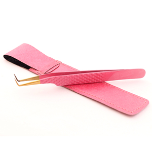 Pochette en cuir pour 1 pièce, vente en gros, fabricant et fournisseur, pinces à extensions de cils en acier inoxydable, logo personnalisé - Product Image 2