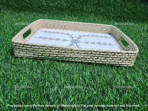 ชุดถาดหวายมุกแม่ของตกแต่งบ้านแบบทำมือ2ชิ้นในอินเดียพร้อมโลโก้คุณภาพสูงออกแบบได้ตามต้องการ - Product Image 5