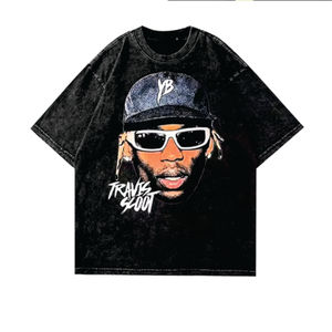 เสื้อเชิ๊ตผู้ชายวินเทจโอเวอร์ไซส์พิมพ์ลายเสื้อเชิ๊ตสีแทนทรงหลวมปักลายสตรีทเสื้อยืดสำหรับผู้สูงอายุ - Product Image 1